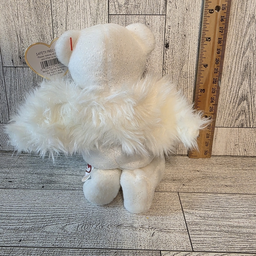 Ty Blessed White Angelic Bear with Pink Accents - Picture 4 of 4
